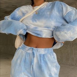 Princess Polly Baby Blue Tye-Dye Crew